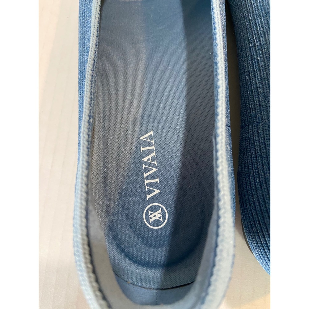 Vivaia Margot 2.0 Square Toe Ballet Flats Denim Blue Knit Womens EU 38 - Picture 4 of 8